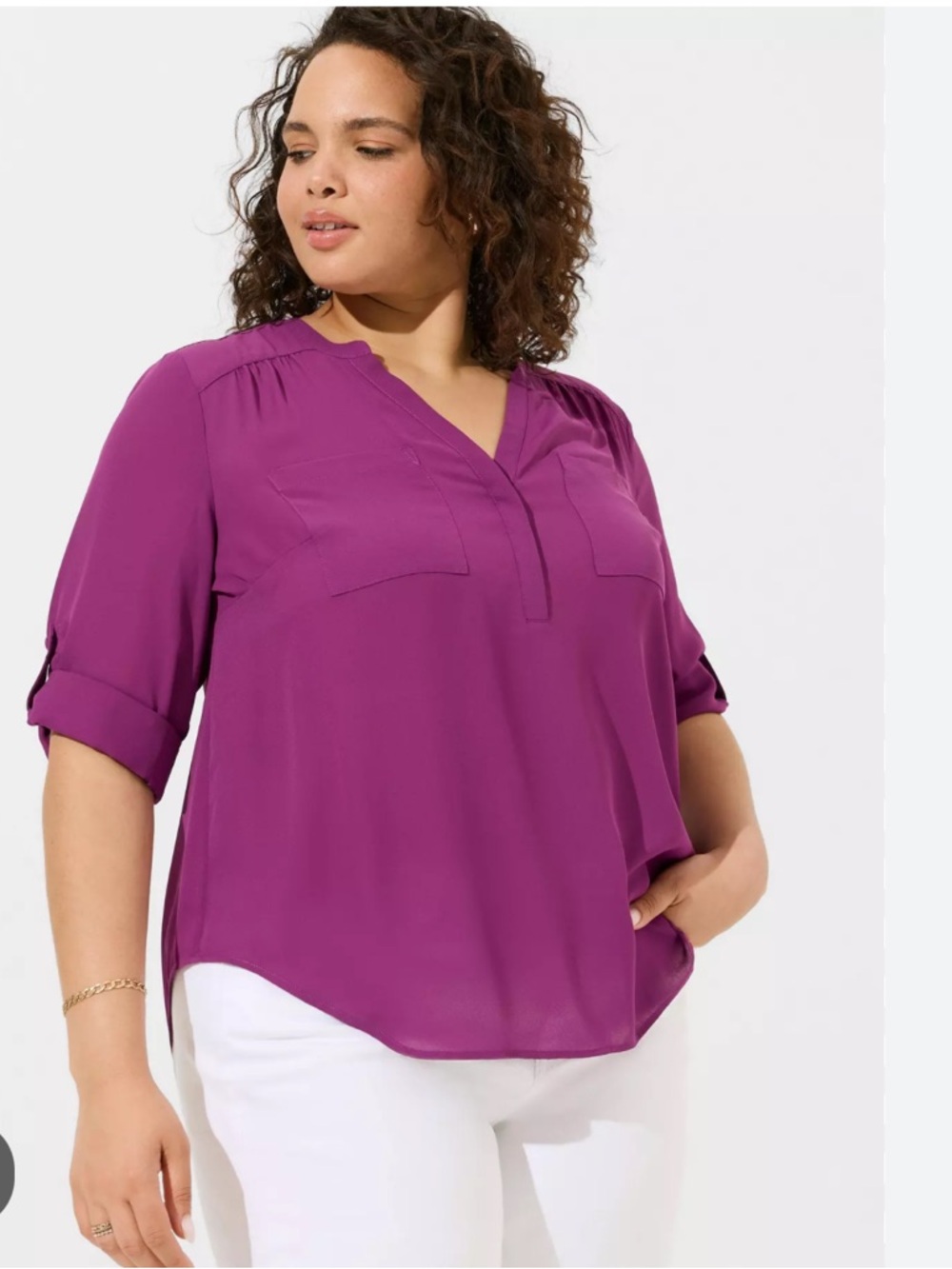 torrid Harper georgette pink/purple (phlox) blouse NWT size 0